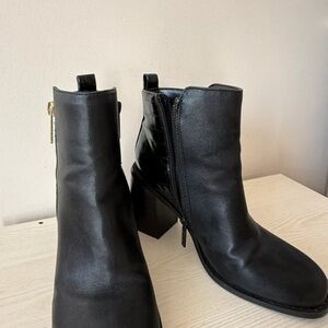 Elegant Black Leather Ankle Boots